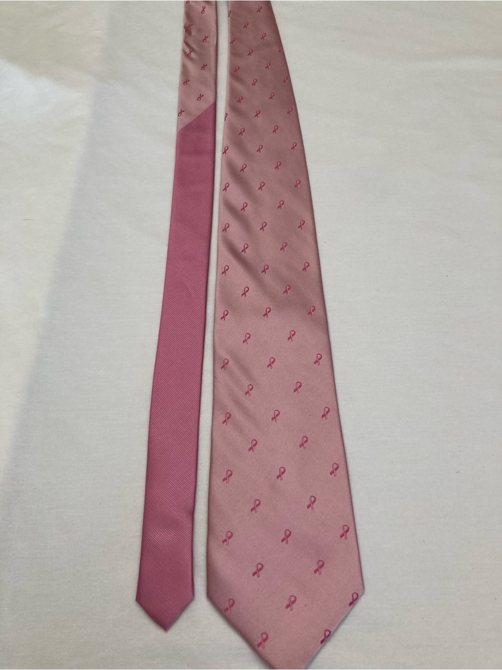 Real Men Wear Pink by Diane Katzman Ribbon Pattern Silk Neck Tie